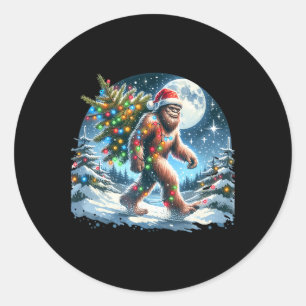 Bigfoot Christmas Holiday Sasquatch Xmas Classic Round Sticker