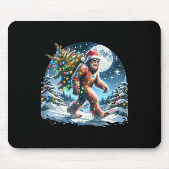 Bigfoot Christmas Holiday Sasquatch Xmas  Mouse Pad (Front)