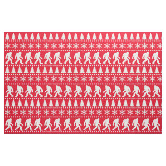 Bigfoot Christmas Holidays Sasquatch Print Fabric