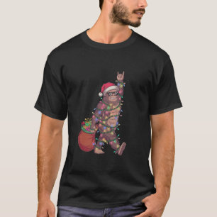 Bigfoot Christmas Lights Rock Funny Xmas Sasquatch T-Shirt