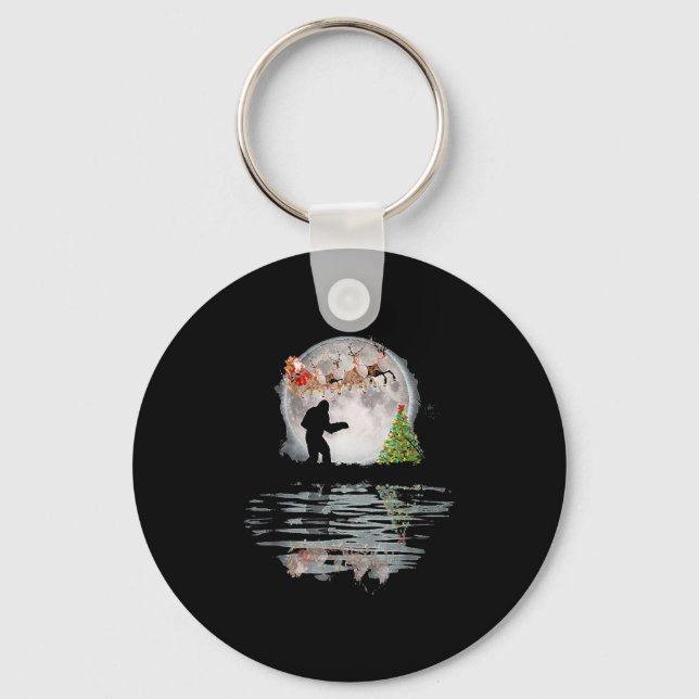 Bigfoot Christmas Santa Key Ring (Front)