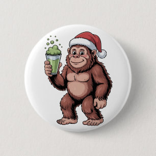 Bigfoot Christmas Sasquatch Matcha Lover 6 Cm Round Badge