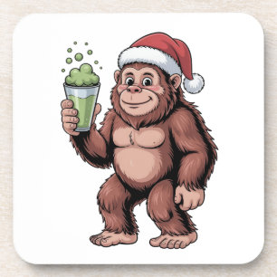 Bigfoot Christmas Sasquatch Matcha Lover  Coaster