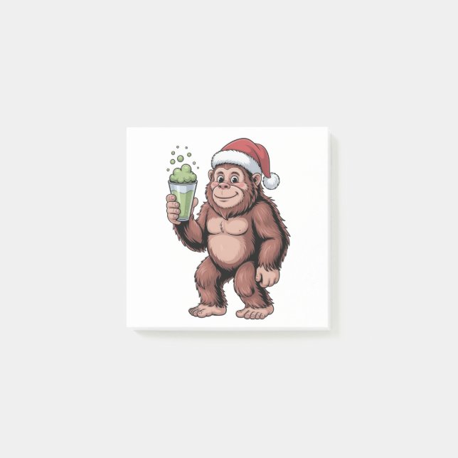 Bigfoot Christmas Sasquatch Matcha Lover  Post-it Notes (Front)