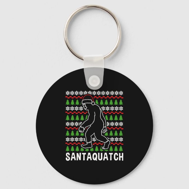 Bigfoot Christmas Shirt Key Ring (Front)