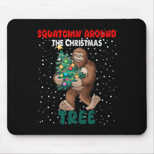 Bigfoot Christmas Squatchin' Around The Christmas Mouse Pad