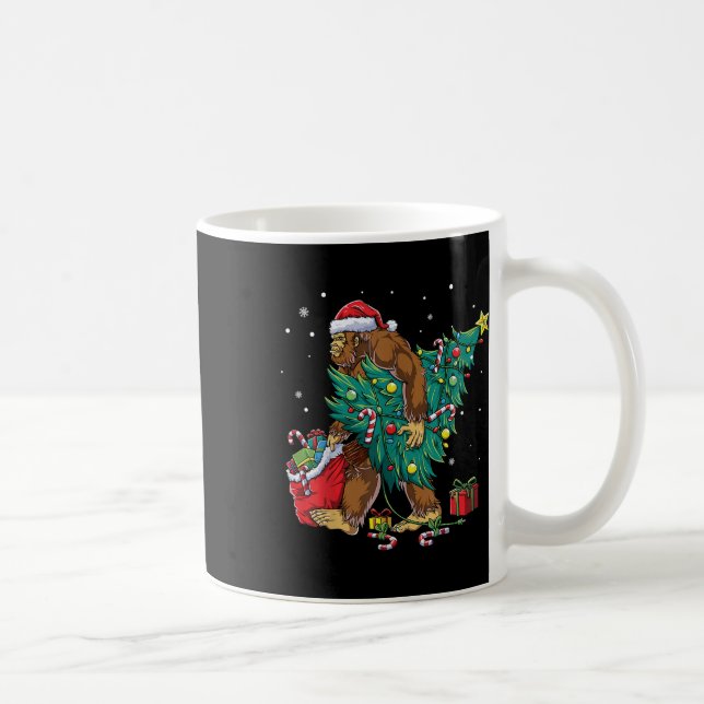 Bigfoot Christmas Tree Lights Funny Xmas Sasquatch Coffee Mug (Right)