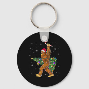 Bigfoot Christmas Tree Lights Sasquatch Lovers Key Ring