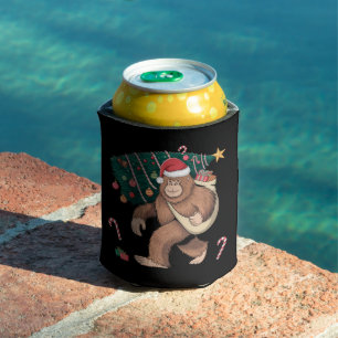 Bigfoot Christmas Tree Lights Xmas Sasquatch Lover Can Cooler