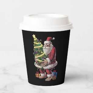Bigfoot Christmas Tree Lights Xmas Sasquatch Lover Paper Cups