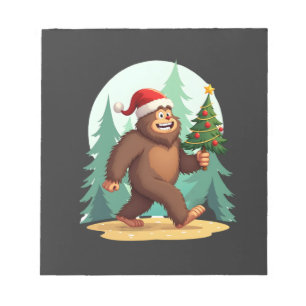 Bigfoot Christmas Tree Santa Hat (2) Notepad