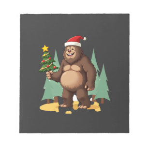 Bigfoot Christmas Tree Santa Hat (3) Notepad