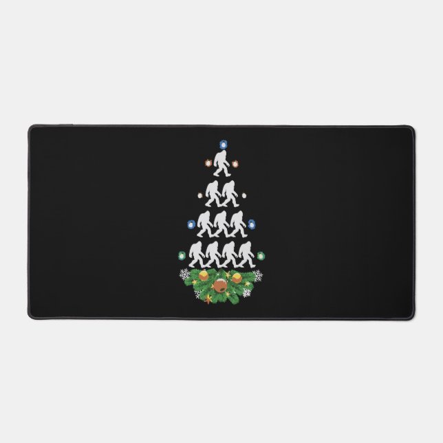 Bigfoot Christmas Tree Sasquatch Santa Lovely Desk Mat (Front)
