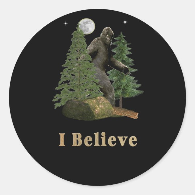 Bigfoot Classic Round Sticker (Front)