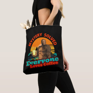 Bigfoot Coffee Mystery Solved Humour Tote Bag