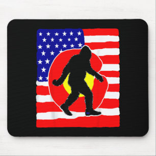 Bigfoot Colorado American Flag Sasquatch Patriotic Mouse Pad