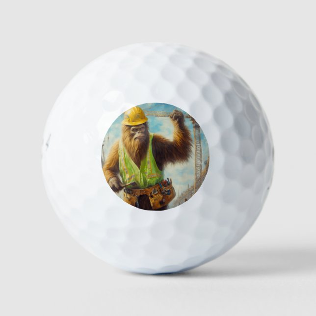 Bigfoot Construction Worker Golf Balls (Front)