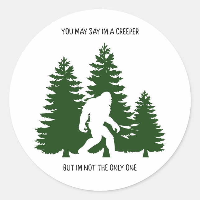 Bigfoot creeper funny sticker (Front)