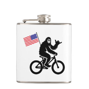 Bigfoot Cycling American Flag Hip Flask