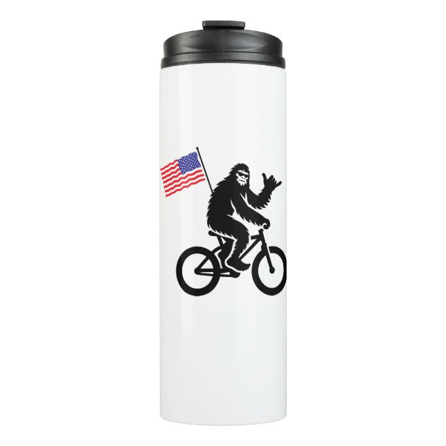 Bigfoot Cycling American Flag Thermal Tumbler (Front)
