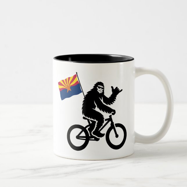 Bigfoot Cycling Arizona Flag Two-Tone Coffee Mug (Right)
