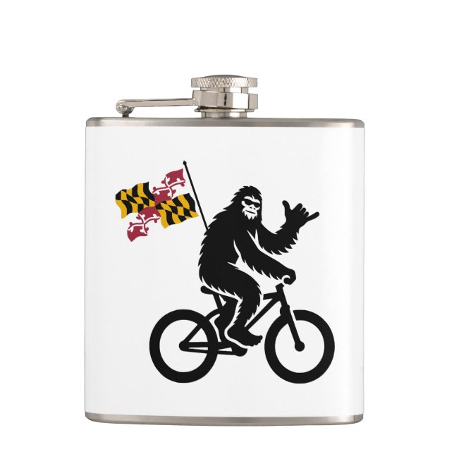 Bigfoot Cycling Maryland Flag Hip Flask (Front)