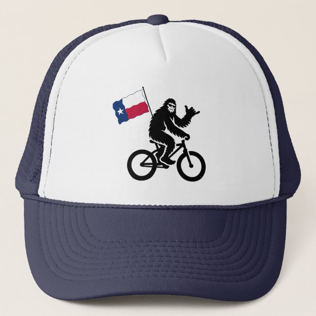 Bigfoot Cycling Texas Flag Trucker Hat (Front)