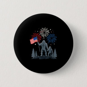 Bigfoot dad 4th of july american flag patriotic 6 cm round badge