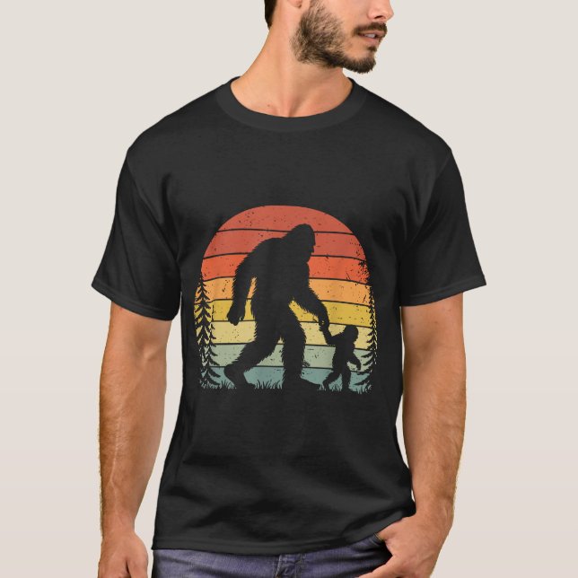 Bigfoot Dad Fathers Day Father Son Matching  T-Shirt (Front)