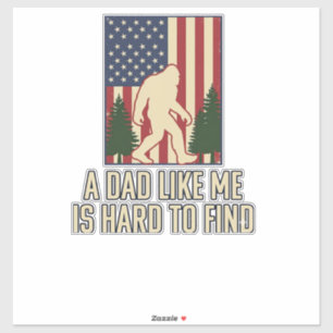 Bigfoot Dad Vintage American Flag Shirt Design_1
