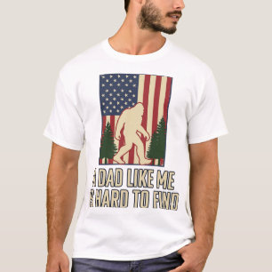 Bigfoot Dad Vintage American Flag Shirt Design_1
