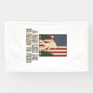 Bigfoot Dad Vintage American Flag Shirt Design_1 Banner