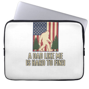 Bigfoot Dad Vintage American Flag Shirt Design_1 Laptop Sleeve