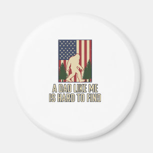 Bigfoot Dad Vintage American Flag Shirt Design_1 Magnet