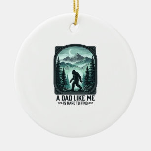 Bigfoot Dad Vintage Engraving Funny Father Shirt D Ceramic Ornament