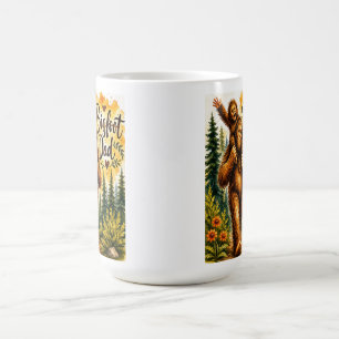 Bigfoot Dad Watercolor Sasquatch Father Forest  Coffee Mug