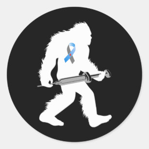 Bigfoot Diabetic Awareness Sasquatch Type 1 Diabet Classic Round Sticker