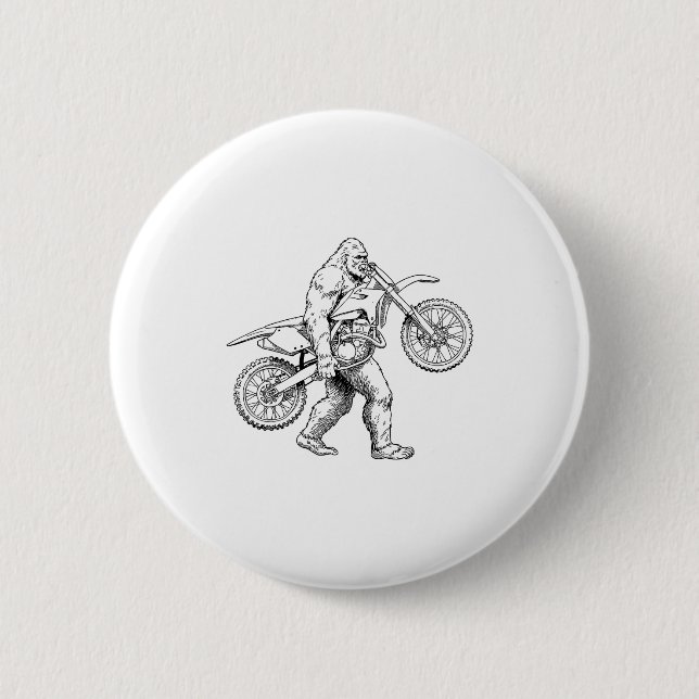Bigfoot Dirt Bike Sasquatch Biker  6 Cm Round Badge (Front)