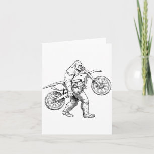 Bigfoot Dirt Bike Sasquatch Biker  Card