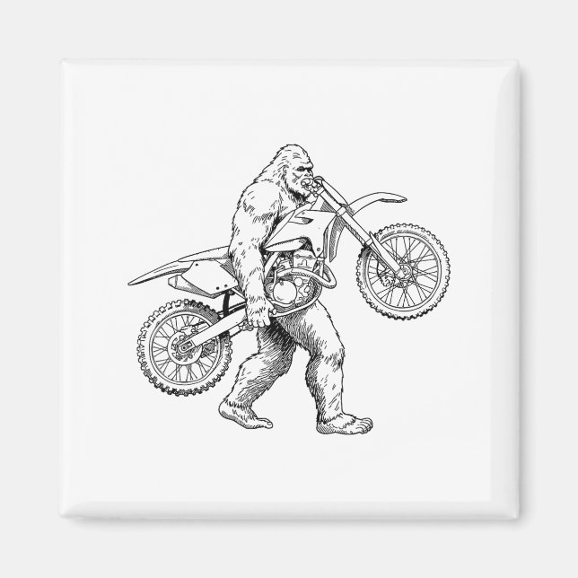 Bigfoot Dirt Bike Sasquatch Biker  Magnet (Front)