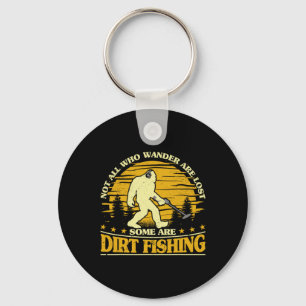 Bigfoot Dirt Fishing Metal Detecting Funny Metal D Key Ring