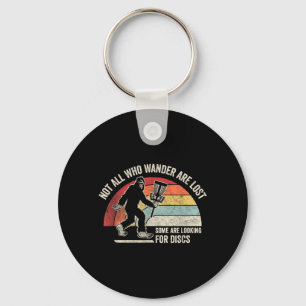 Bigfoot Disc Golf Funny Retro Not Who Wander Are Key Ring