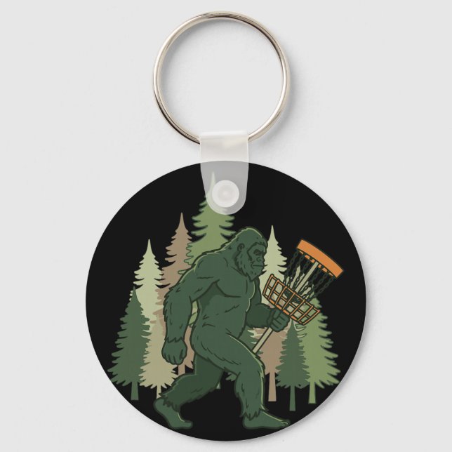 Bigfoot Disc Golfer Sket Adventure  Key Ring (Front)