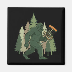 Bigfoot Disc Golfer Sket Adventure Magnet