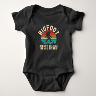 Bigfoot Doesn't Believe in you   Bigfoot Retro Baby Bodysuit
