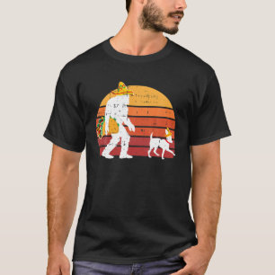 Bigfoot Dog Sombrero Taco Mexican Retro Cinco De M T-Shirt