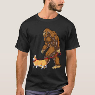 Bigfoot Dog Walk Corgi Men Women Sasquatch Lover G T-Shirt