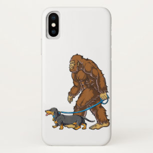 Bigfoot Dog Walk Dachshund T  Sasquatch Kids Men W iPhone X Case