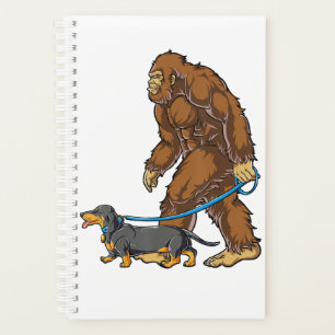 Bigfoot Dog Walk Dachshund T Sasquatch Kids Men W Planner