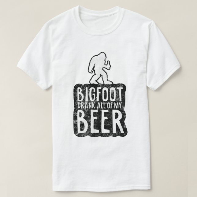 Bigfoot Drank My Beer Funny Camping Tee (Design Front)